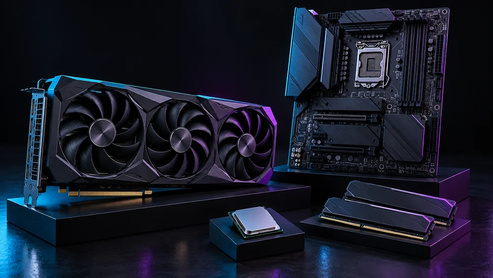 Illustrative graphics cards artwork for GeForce RTX 5070 12GB